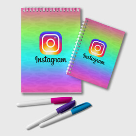 Блокнот с принтом INSTAGRAM 2020 в городе Новоалтайск, 100% бумага | 48 листов, плотность листов — 60 г/м2, плотность картонной обложки — 250 г/м2. Листы скреплены удобной пружинной спиралью. Цвет линий — светло-серый
 | Тематика изображения на принте: insta | instagram | instagramm | social | видео | инста | инстаграм | инстаграмм | приложение | социальная сеть | фото