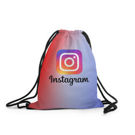 Рюкзак-мешок 3D с принтом INSTAGRAM в городе Новоалтайск, 100% полиэстер | плотность ткани — 200 г/м2, размер — 35 х 45 см; лямки — толстые шнурки, застежка на шнуровке, без карманов и подкладки | Тематика изображения на принте: insta | instagram | instagramm | social | видео | инста | инстаграм | инстаграмм | приложение | социальная сеть | фото