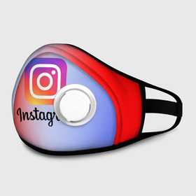 Маска из неопрена с принтом INSTAGRAM  в городе Новоалтайск, неопрен 100% | Форма огибающая нос. Резинки для ушей с дополнительной резинкой на затылке. Клапан для выдоха для активного дыхания при занятиях спортом. Эластичный материал маски и окантовки для лучшего растяжения и прилегания маски.  | Тематика изображения на принте: insta | instagram | instagramm | social | видео | инста | инстаграм | инстаграмм | приложение | социальная сеть | фото