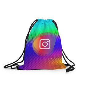 Рюкзак-мешок 3D с принтом INSTAGRAM в городе Новоалтайск, 100% полиэстер | плотность ткани — 200 г/м2, размер — 35 х 45 см; лямки — толстые шнурки, застежка на шнуровке, без карманов и подкладки | insta | instagram | instagramm | social | видео | инста | инстаграм | инстаграмм | приложение | социальная сеть | фото