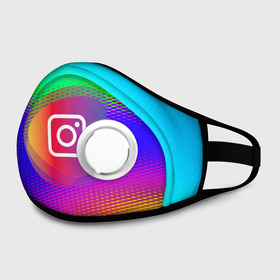 Маска из неопрена с принтом INSTAGRAM в городе Новоалтайск, неопрен 100% | Форма огибающая нос. Резинки для ушей с дополнительной резинкой на затылке. Клапан для выдоха для активного дыхания при занятиях спортом. Эластичный материал маски и окантовки для лучшего растяжения и прилегания маски.  | Тематика изображения на принте: insta | instagram | instagramm | social | видео | инста | инстаграм | инстаграмм | приложение | социальная сеть | фото