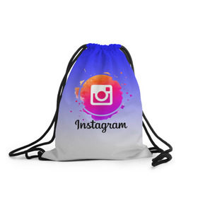 Рюкзак-мешок 3D с принтом INSTAGRAM в городе Новоалтайск, 100% полиэстер | плотность ткани — 200 г/м2, размер — 35 х 45 см; лямки — толстые шнурки, застежка на шнуровке, без карманов и подкладки | insta | instagram | instagramm | social | видео | инста | инстаграм | инстаграмм | приложение | социальная сеть | фото