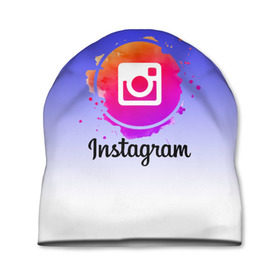 Шапка 3D с принтом INSTAGRAM в городе Новоалтайск, 100% полиэстер | универсальный размер, печать по всей поверхности изделия | insta | instagram | instagramm | social | видео | инста | инстаграм | инстаграмм | приложение | социальная сеть | фото