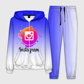 Мужской костюм 3D с принтом INSTAGRAM в городе Новоалтайск, 100% полиэстер | Манжеты и пояс оформлены тканевой резинкой, двухслойный капюшон со шнурком для регулировки, карманы спереди | insta | instagram | instagramm | social | видео | инста | инстаграм | инстаграмм | приложение | социальная сеть | фото