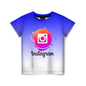 Детская футболка 3D с принтом INSTAGRAM в городе Новоалтайск, 100% гипоаллергенный полиэфир | прямой крой, круглый вырез горловины, длина до линии бедер, чуть спущенное плечо, ткань немного тянется | Тематика изображения на принте: insta | instagram | instagramm | social | видео | инста | инстаграм | инстаграмм | приложение | социальная сеть | фото