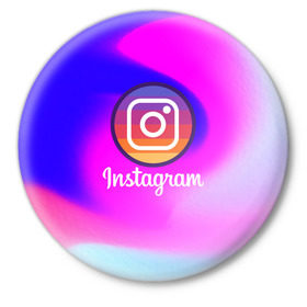 Значок с принтом INSTAGRAM в городе Новоалтайск,  металл | круглая форма, металлическая застежка в виде булавки | insta | instagram | instagramm | social | видео | инста | инстаграм | инстаграмм | приложение | социальная сеть | фото