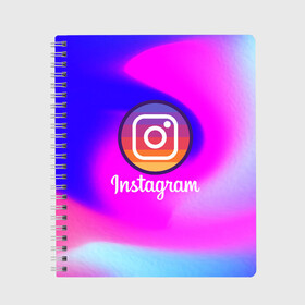 Тетрадь с принтом INSTAGRAM в городе Новоалтайск, 100% бумага | 48 листов, плотность листов — 60 г/м2, плотность картонной обложки — 250 г/м2. Листы скреплены сбоку удобной пружинной спиралью. Уголки страниц и обложки скругленные. Цвет линий — светло-серый
 | Тематика изображения на принте: insta | instagram | instagramm | social | видео | инста | инстаграм | инстаграмм | приложение | социальная сеть | фото
