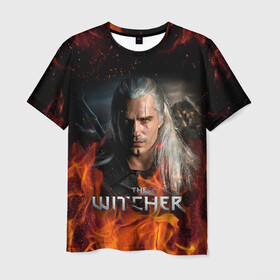 Мужская футболка 3D с принтом THE WITCHER в городе Новоалтайск, 100% полиэфир | прямой крой, круглый вырез горловины, длина до линии бедер | geralt | netflix | the witcher | witcher | ведьмак | геральт | йенифер | нетфликс | сериал ведьмак | трисс | цири