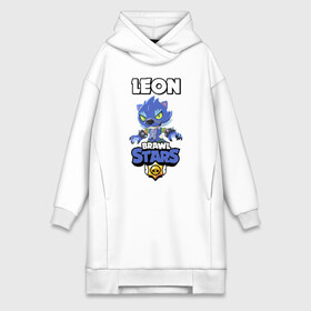Платье-худи хлопок с принтом BRAWL STARS ОБОРОТЕНЬ LEON. в городе Новоалтайск,  |  | brawl stars | colt | crow | leon | leon shark | moba | sally leon | shark | акула | берли | бравл старс | ворон | жанр | игра | кольт | леон | нита | оборотень | оборотень leon | шелли