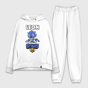 Женский костюм хлопок Oversize с принтом BRAWL STARS ОБОРОТЕНЬ LEON. в городе Новоалтайск,  |  | brawl stars | colt | crow | leon | leon shark | moba | sally leon | shark | акула | берли | бравл старс | ворон | жанр | игра | кольт | леон | нита | оборотень | оборотень leon | шелли