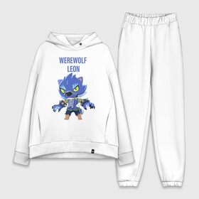 Женский костюм хлопок Oversize с принтом BRAWL STARS ОБОРОТЕНЬ LEON. в городе Новоалтайск,  |  | brawl stars | colt | crow | leon | leon shark | moba | sally leon | shark | акула | берли | бравл старс | ворон | жанр | игра | кольт | леон | нита | оборотень | оборотень leon | шелли