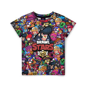 Детская футболка 3D с принтом BRAWL STARS BULL в городе Новоалтайск, 100% гипоаллергенный полиэфир | прямой крой, круглый вырез горловины, длина до линии бедер, чуть спущенное плечо, ткань немного тянется | bibi | brawl stars | brock | bull | crow | dinomike | el primo | leon | mobile game | nita | poko | ricochet | stars | tara | бравл старс | ворон | леон | мобильные игры