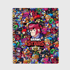 Тетрадь с принтом BRAWL STARS COLT в городе Новоалтайск, 100% бумага | 48 листов, плотность листов — 60 г/м2, плотность картонной обложки — 250 г/м2. Листы скреплены сбоку удобной пружинной спиралью. Уголки страниц и обложки скругленные. Цвет линий — светло-серый
 | bibi | brawl stars | brock | bull | crow | dinomike | el primo | leon | mobile game | nita | poko | ricochet | stars | tara | бравл старс | ворон | леон | мобильные игры