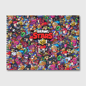 Альбом для рисования с принтом ПЕРСОНАЖИ BRAWL STARS в городе Новоалтайск, 100% бумага
 | матовая бумага, плотность 200 мг. | Тематика изображения на принте: bibi | brawl stars | brock | bull | crow | dinomike | el primo | leon | mobile game | nita | poko | ricochet | stars | tara | бравл старс | ворон | леон | мобильные игры