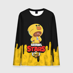Мужской лонгслив 3D с принтом BRAWL STARS SALLY LEON в городе Новоалтайск, 100% полиэстер | длинные рукава, круглый вырез горловины, полуприлегающий силуэт | brawl stars | brawl stars все персонажи | crow | leon | leon shark | sally leon | shark | stars | акула | берли | ворон | леон | леон акула | спайк | эль примо