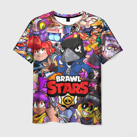 Мужская футболка 3D с принтом BRAWL STARS CROW | ВОРОН в городе Новоалтайск, 100% полиэфир | прямой крой, круглый вырез горловины, длина до линии бедер | brawl stars | brawl stars все персонажи | crow | leon | leon shark | sally leon | shark | stars | акула | берли | ворон | леон | леон акула | спайк | эль примо