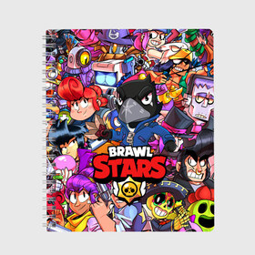 Тетрадь с принтом BRAWL STARS CROW в городе Новоалтайск, 100% бумага | 48 листов, плотность листов — 60 г/м2, плотность картонной обложки — 250 г/м2. Листы скреплены сбоку удобной пружинной спиралью. Уголки страниц и обложки скругленные. Цвет линий — светло-серый
 | Тематика изображения на принте: brawl stars | brawl stars все персонажи | crow | leon | leon shark | sally leon | shark | stars | акула | берли | ворон | леон | леон акула | спайк | эль примо