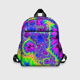 Детский рюкзак 3D с принтом NEON&ACID в городе Новоалтайск, 100% полиэстер | лямки с регулируемой длиной, сверху петелька, чтобы рюкзак можно было повесить на вешалку. Основное отделение закрывается на молнию, как и внешний карман. Внутри дополнительный карман. По бокам два дополнительных кармашка | abstract | abstraction | texture | абстракция | геометрия | иллюзия | обман зрения | оптический узор | текстура