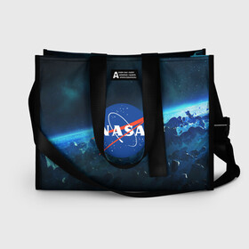 Сумка-шоппер 3D с принтом NASA в городе Новоалтайск, 100% полиэстер | застегивается на металлическую кнопку; внутренний карман застегивается на молнию. Стенки укреплены специальным мягким материалом, чтобы защитить содержимое от несильных ударов
 | galaxy | nasa | nebula | space | star | абстракция | вселенная | галактика | звезда | звезды | космический | наса | планеты