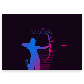 Поздравительная открытка с принтом Archer в городе Новоалтайск, 100% бумага | плотность бумаги 280 г/м2, матовая, на обратной стороне линовка и место для марки
 | archer | archery | bow | bow hunter | bowhunter | лук | лучник | стрельба из лука