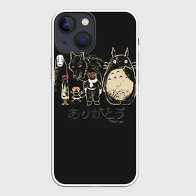 Чехол для iPhone 13 mini с принтом My Neighbor Totoro группа на черном в городе Новоалтайск,  |  | anime | hayao miyazaki | japanese | meme | miyazaki | piano | studio ghibli | tokyo | totoro | гибли | котобус | мой | сосед | сусуватари | тонари | тоторо | хаяо миядзаки