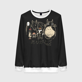 Женский свитшот 3D с принтом My Neighbor Totoro группа на черном в городе Новоалтайск, 100% полиэстер с мягким внутренним слоем | круглый вырез горловины, мягкая резинка на манжетах и поясе, свободная посадка по фигуре | anime | hayao miyazaki | japanese | meme | miyazaki | piano | studio ghibli | tokyo | totoro | гибли | котобус | мой | сосед | сусуватари | тонари | тоторо | хаяо миядзаки