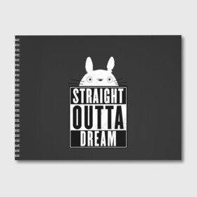 Альбом для рисования с принтом Тоторо Straight outta dream в городе Новоалтайск, 100% бумага
 | матовая бумага, плотность 200 мг. | anime | hayao miyazaki | japanese | meme | miyazaki | piano | studio ghibli | tokyo | totoro | гибли | котобус | мой | сосед | сусуватари | тонари | тоторо | хаяо миядзаки