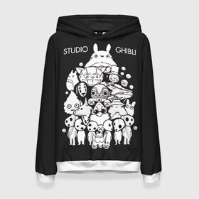 Женская толстовка 3D с принтом Мой сосед Тоторо Studio Ghibli в городе Новоалтайск, 100% полиэстер  | двухслойный капюшон со шнурком для регулировки, мягкие манжеты на рукавах и по низу толстовки, спереди карман-кенгуру с мягким внутренним слоем. | anime | hayao miyazaki | japanese | meme | miyazaki | piano | studio ghibli | tokyo | totoro | гибли | котобус | мой | сосед | сусуватари | тонари | тоторо | хаяо миядзаки