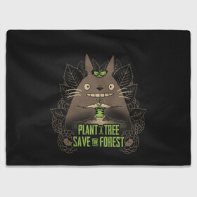 Плед 3D с принтом Plant a tree Save the forest в городе Новоалтайск, 100% полиэстер | закругленные углы, все края обработаны. Ткань не мнется и не растягивается | anime | hayao miyazaki | japanese | meme | miyazaki | piano | studio ghibli | tokyo | totoro | гибли | котобус | мой | сосед | сусуватари | тонари | тоторо | хаяо миядзаки