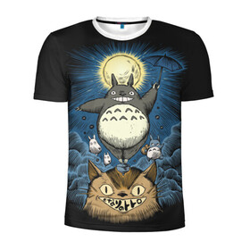 Мужская футболка 3D спортивная с принтом My Neighbor Totoro кот и заяц в городе Новоалтайск, 100% полиэстер с улучшенными характеристиками | приталенный силуэт, круглая горловина, широкие плечи, сужается к линии бедра | anime | hayao miyazaki | japanese | meme | miyazaki | piano | studio ghibli | tokyo | totoro | гибли | котобус | мой | сосед | сусуватари | тонари | тоторо | хаяо миядзаки