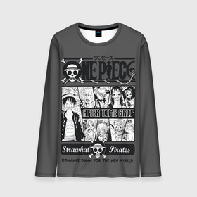 Мужской лонгслив 3D с принтом Манга One Piece  в городе Новоалтайск, 100% полиэстер | длинные рукава, круглый вырез горловины, полуприлегающий силуэт | anime | kaido | luffy | manga | one piece | theory | zoro | большой куш | ван | луффи | манга | манки д | мульт | пираты | пис | рыжий | сёнэн | сериал | шанкс