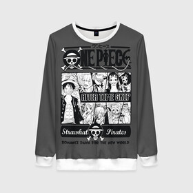 Женский свитшот 3D с принтом Манга One Piece  в городе Новоалтайск, 100% полиэстер с мягким внутренним слоем | круглый вырез горловины, мягкая резинка на манжетах и поясе, свободная посадка по фигуре | anime | kaido | luffy | manga | one piece | theory | zoro | большой куш | ван | луффи | манга | манки д | мульт | пираты | пис | рыжий | сёнэн | сериал | шанкс