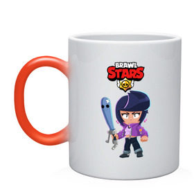 Кружка хамелеон с принтом BRAWL STARS BIBI. в городе Новоалтайск, керамика | меняет цвет при нагревании, емкость 330 мл | Тематика изображения на принте: bib | brawl stars | bull | colt | crow | leon | leon shark | moba | sally leon | shark | акула | берли | биби | бравл старс | ворон | жанр | игра | кольт | леон | леон акула | нита | спайк | шелли