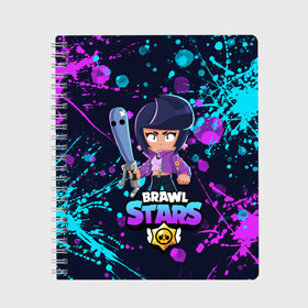 Тетрадь с принтом BRAWL STARS BIBI в городе Новоалтайск, 100% бумага | 48 листов, плотность листов — 60 г/м2, плотность картонной обложки — 250 г/м2. Листы скреплены сбоку удобной пружинной спиралью. Уголки страниц и обложки скругленные. Цвет линий — светло-серый
 | bib | brawl stars | bull | colt | crow | leon | leon shark | moba | sally leon | shark | акула | берли | биби | бравл старс | ворон | жанр | игра | кольт | леон | леон акула | нита | спайк | шелли
