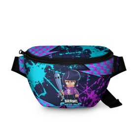 Поясная сумка 3D с принтом BRAWL STARS BIBI. в городе Новоалтайск, 100% полиэстер | плотная ткань, ремень с регулируемой длиной, внутри несколько карманов для мелочей, основное отделение и карман с обратной стороны сумки застегиваются на молнию | bib | brawl stars | bull | colt | crow | leon | leon shark | moba | sally leon | shark | акула | берли | биби | бравл старс | ворон | жанр | игра | кольт | леон | леон акула | нита | спайк | шелли