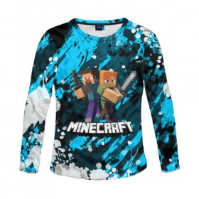 Женский лонгслив 3D с принтом Minecraft / Майнкрафт в городе Новоалтайск, 100% полиэстер | длинные рукава, круглый вырез горловины, полуприлегающий силуэт | creeper | earth | game | minecraft | minecraft earth | блоки | грифер | игры | квадраты | компьютерная игра | крипер | маинкрафт | майн | майнкравт | майнкрафт