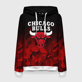 Женская толстовка 3D с принтом CHICAGO BULLS | ЧИКАГО БУЛЛС в городе Новоалтайск, 100% полиэстер  | двухслойный капюшон со шнурком для регулировки, мягкие манжеты на рукавах и по низу толстовки, спереди карман-кенгуру с мягким внутренним слоем. | bulls | chicago | chicago bulls | nba | red bulls | usa | америка | быки | нба | сша | чикаго буллс