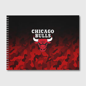 Альбом для рисования с принтом CHICAGO BULLS в городе Новоалтайск, 100% бумага
 | матовая бумага, плотность 200 мг. | Тематика изображения на принте: bulls | chicago | chicago bulls | nba | red bulls | usa | америка | быки | нба | сша | чикаго буллс