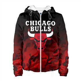 Женская куртка 3D с принтом CHICAGO BULLS | ЧИКАГО БУЛЛС в городе Новоалтайск, ткань верха — 100% полиэстер, подклад — флис | прямой крой, подол и капюшон оформлены резинкой с фиксаторами, два кармана без застежек по бокам, один большой потайной карман на груди. Карман на груди застегивается на липучку | bulls | chicago | chicago bulls | nba | red bulls | usa | америка | быки | нба | сша | чикаго буллс