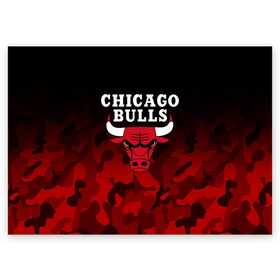 Поздравительная открытка с принтом CHICAGO BULLS | ЧИКАГО БУЛЛС в городе Новоалтайск, 100% бумага | плотность бумаги 280 г/м2, матовая, на обратной стороне линовка и место для марки
 | bulls | chicago | chicago bulls | nba | red bulls | usa | америка | быки | нба | сша | чикаго буллс