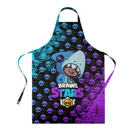 Фартук 3D с принтом Brawl Stars LEON SHARK в городе Новоалтайск, 100% полиэстер | общий размер — 65 х 85 см, ширина нагрудника — 26 см, горловина — 53 см, длина завязок — 54 см, общий обхват в поясе — 173 см. Принт на завязках и на горловине наносится с двух сторон, на основной части фартука — только с внешней стороны | 8 bit | 8 бит | brawl | brawl stars | crow | leon | shark | stars | акула | бравл | бравл старс | браво старс | игра | компьютерная | кров | леон | леон акула | онлайн | старс | шарк