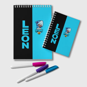 Блокнот с принтом Brawl Stars LEON SHARK в городе Новоалтайск, 100% бумага | 48 листов, плотность листов — 60 г/м2, плотность картонной обложки — 250 г/м2. Листы скреплены удобной пружинной спиралью. Цвет линий — светло-серый
 | 8 bit | 8 бит | brawl | brawl stars | crow | leon | shark | stars | акула | бравл | бравл старс | браво старс | игра | компьютерная | кров | леон | леон акула | онлайн | старс | шарк