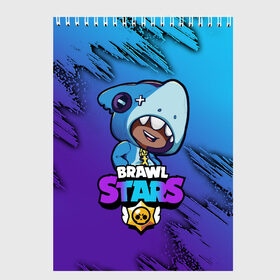 Скетчбук с принтом Brawl Stars LEON SHARK в городе Новоалтайск, 100% бумага
 | 48 листов, плотность листов — 100 г/м2, плотность картонной обложки — 250 г/м2. Листы скреплены сверху удобной пружинной спиралью | 8 bit | 8 бит | brawl | brawl stars | crow | leon | shark | stars | акула | бравл | бравл старс | браво старс | игра | компьютерная | кров | леон | леон акула | онлайн | старс | шарк