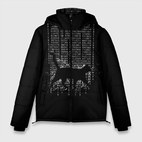 Мужская зимняя куртка 3D с принтом Matrix cat в городе Новоалтайск, верх — 100% полиэстер; подкладка — 100% полиэстер; утеплитель — 100% полиэстер | длина ниже бедра, свободный силуэт Оверсайз. Есть воротник-стойка, отстегивающийся капюшон и ветрозащитная планка. 

Боковые карманы с листочкой на кнопках и внутренний карман на молнии. | Тематика изображения на принте: matrix | андерсон | всемогущий | дежавю | киану | код | кот | матрица | поверь | ривз | себя | томас