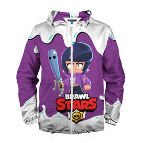Мужская ветровка 3D с принтом BRAWL STARS BIBI. в городе Новоалтайск, 100% полиэстер | подол и капюшон оформлены резинкой с фиксаторами, два кармана без застежек по бокам, один потайной карман на груди | bib | brawl stars | bull | colt | crow | leon | leon shark | moba | sally leon | shark | акула | берли | биби | бравл старс | ворон | жанр | игра | кольт | леон | леон акула | нита | спайк | шелли