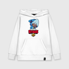 Детская толстовка хлопок с принтом Brawl Stars LEON SHARK в городе Новоалтайск, 100% хлопок | Круглый горловой вырез, эластичные манжеты, пояс, капюшен | 8 bit | 8 бит | brawl | brawl stars | crow | leon | shark | stars | акула | бравл | бравл старс | браво старс | игра | компьютерная | кров | леон | леон акула | онлайн | старс | шарк