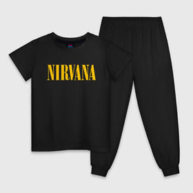 Детская пижама хлопок с принтом NIRVANA в городе Новоалтайск, 100% хлопок |  брюки и футболка прямого кроя, без карманов, на брюках мягкая резинка на поясе и по низу штанин
 | Тематика изображения на принте: nirvana | smile | курт кобейн | нирвана | смайл