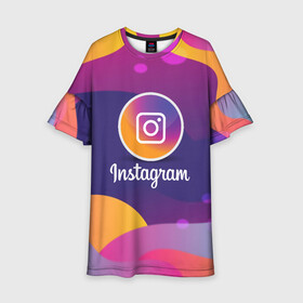 Детское платье 3D с принтом INSTAGRAM 2020 в городе Новоалтайск, 100% полиэстер | прямой силуэт, чуть расширенный к низу. Круглая горловина, на рукавах — воланы | insta | instagram | instagramm | social | видео | инста | инстаграм | инстаграмм | приложение | социальная сеть | фото