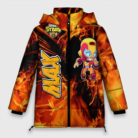 Женская зимняя куртка 3D с принтом Brawl Stars (Мах) в городе Новоалтайск, верх — 100% полиэстер; подкладка — 100% полиэстер; утеплитель — 100% полиэстер | длина ниже бедра, силуэт Оверсайз. Есть воротник-стойка, отстегивающийся капюшон и ветрозащитная планка. 

Боковые карманы с листочкой на кнопках и внутренний карман на молнии | Тематика изображения на принте: brawl | moba | stars | supercell | игра | мах