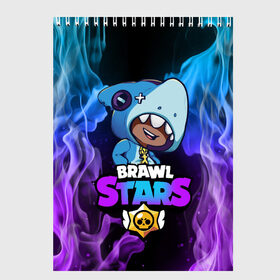 Скетчбук с принтом Brawl Stars LEON SHARK в городе Новоалтайск, 100% бумага
 | 48 листов, плотность листов — 100 г/м2, плотность картонной обложки — 250 г/м2. Листы скреплены сверху удобной пружинной спиралью | 8 bit | 8 бит | brawl | brawl stars | crow | leon | shark | stars | акула | бравл | бравл старс | браво старс | игра | компьютерная | кров | леон | леон акула | онлайн | старс | шарк